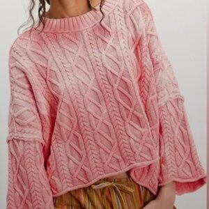 Free People Washed Ashore Cable Knit Sweater - NWOT - Size X-Small